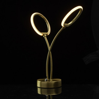Lampe de table dorée techno 2 ampoules 34 cm