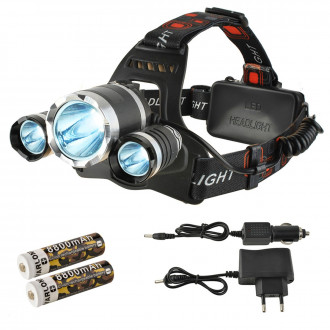 Lampe frontale rechargeable 3 leds