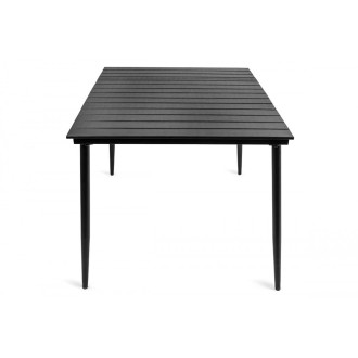 Leon - salon de jardin table + 4 chaises rondes en rattan       noir