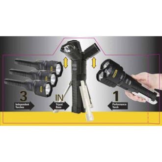Lampe torche stanley 3 en 1 avec trépied - 100 lumens - 1-95-155