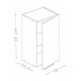 Meuble haut 1 porte – 40 cm - Frêne