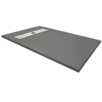 Receveur de douche en résine extra plat à poser 80x140cm - anthracite - arhus