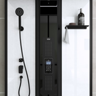 Cabine de douche rectangle 115x90x218 cm - fonction hammam, jets hydromassants, led et bluetooth Aurlane - CAB265