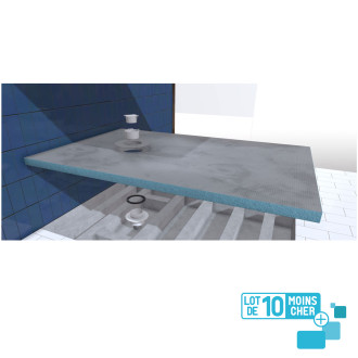 Lot de 10 receveurs de douche à carreler 160x90 cm avec bondes à sortie horizontale - grille inox Aurlane - PACR222