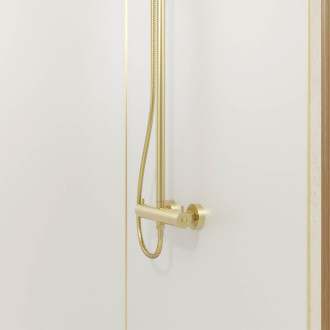 Pack 2 panneaux muraux en aluminium blanc 90x210 cm + profilés finition et angle or doré brossé Aurlane - PACP294