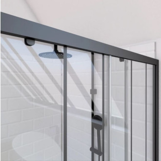 Pack Paroi porte de douche coulissante sérigraphie 120x200cm + Paroi retour 80x200 cm - CRUSHX Aurlane - PACF013