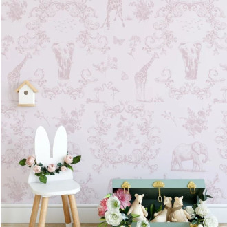 Papier peint toile de Jouy Safari élégant - TOILE BABY