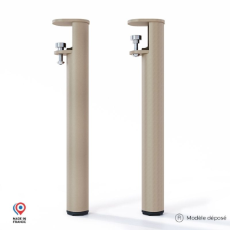 Lot de 2 pieds cylindriques DECO-GEM pour table basse en acier à vis-étau Topaze, H.43 cm