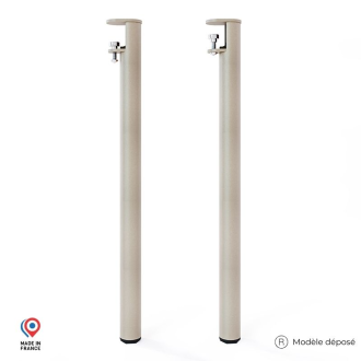 Lot de 2 pieds cylindriques DECO-GEM pour table basse en acier à vis-étau Topaze, H.90 cm