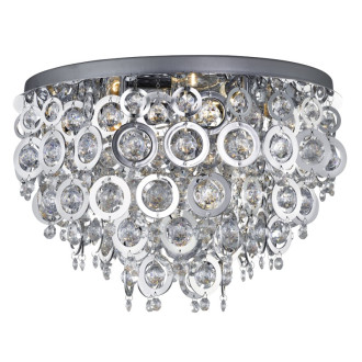 Plafonnier 5 ampoules nova, en chrome et acrylique