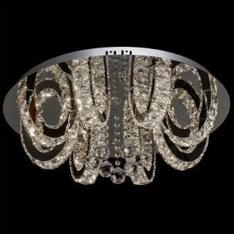 Plafonnier argenté crystal 3 ampoules 22 cm