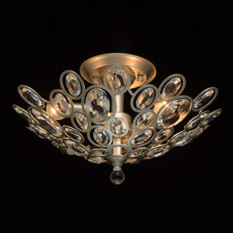 Plafonnier argenté crystal 3 ampoules 24 cm