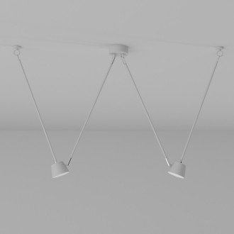 Plafonnier blanc techno 2 ampoules 65 cm