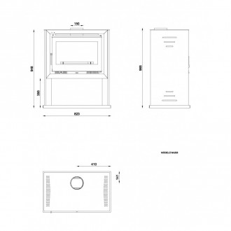 Fm poêle à bois acier m-203 12,5kw à chaleur ventilée