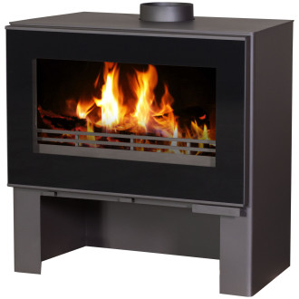 Poêle à bois omega 11kw / 14kw - grand foyer