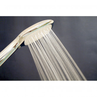 Pommeau de douche 3 jets intenses (air +) tête carrée large économique chromé anticalcaire NF