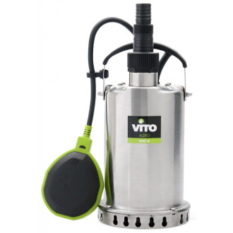 Pompe d'évacuation vito pour eaux claires 500w - vide piscine, eaux de pluie - câble électrique 10m