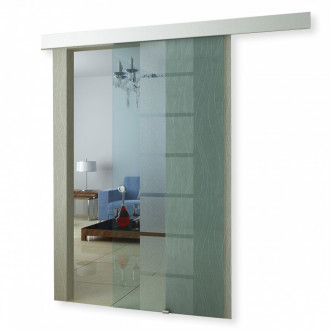 Porte coulissante en verre transparent