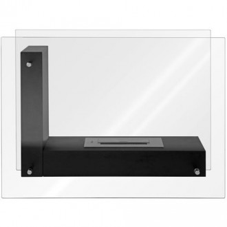 Qlima cheminée en forme de l à l'éthanol 80 x 31 x 60 cm ffb 8060