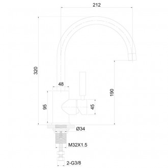 Robinet mitigeur evier/vasque surélevé - inox brossé - allure