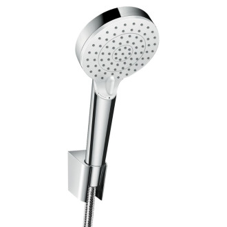 Pack pommeau de douche rond 2 jets vario chrome + flexible + support