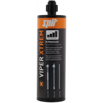 Scellement chimique vinylester viper xtrem pour scellements fers à béton et tiges filetées cartouche de 410ml