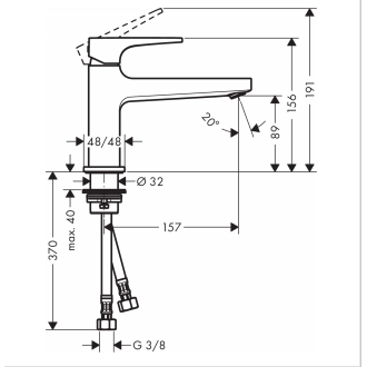 Mitigeur de lavabo metropol 100 bec long