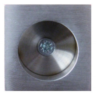 Serrure à larder rosace carrée pour porte coulissante avec manœuvres de condamnation usinage ø 48 mm inox satiné