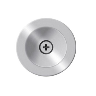 Serrure à larder rosace ronde pour porte coulissante avec manœuvres de condamnation usinage ø 48 mm inox satiné