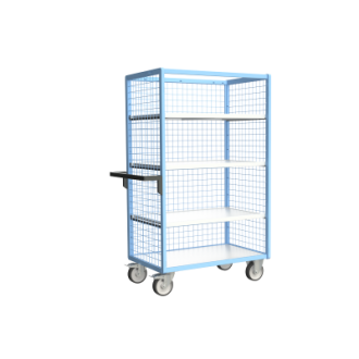Servante grillagée 3 côtés avec 3 étagères plateau bois 1000 x 600 mm 500 kg - 880725225