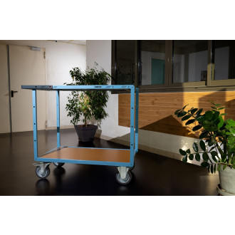 Servante mécano-soudée 2 plateaux médium 1000 x 600 mm roues TPE 400 kg - 880702241