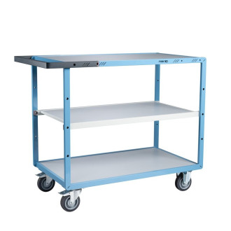 Servante mécano-soudée 3 plateaux mélaminé 1000 x 600 mm roues TPE 250 kg - 880702122