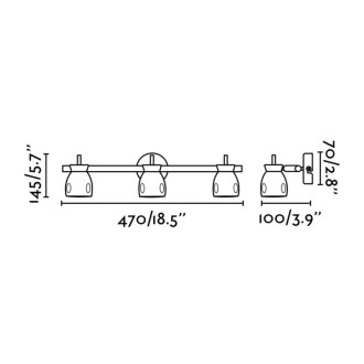 Spot noir mika 3 ampoules h14,5 cm