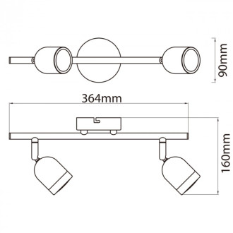 Spot orange techno 2 ampoules 17 cm