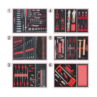 Composition d'outils 6 tiroirs pour servante KS TOOLS - 455 pièces - 714.0452