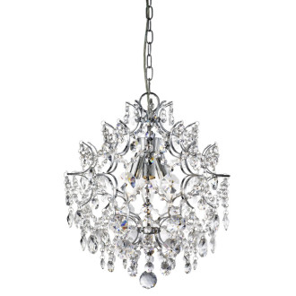 Suspension 3 ampoules harrietta, en chrome et cristal