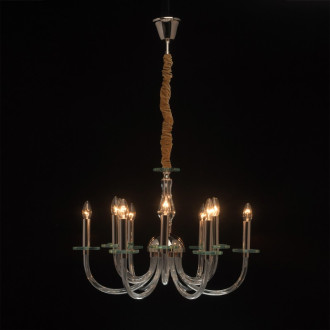 Suspension dorée neoclassic 12 ampoules 130 cm