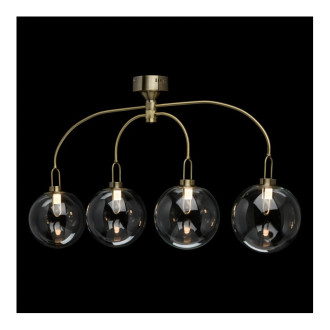 Suspension laiton loft 4 ampoules 55 cm