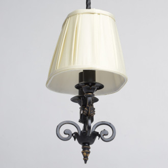 Suspension noire country 2 ampoules 135 cm