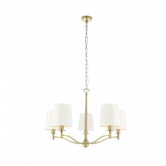 Suspension ortona, laiton antique, 5 ampoules