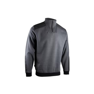 Sweat col camionneur bicolore - LMA - Gris/Noir - 8092-L
