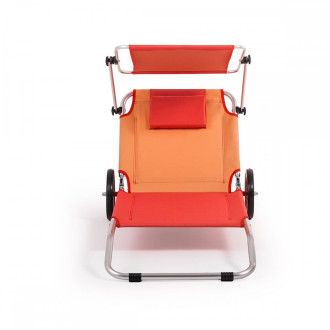 Malibu transat chaise de plage pliable + parasol intégré       orange