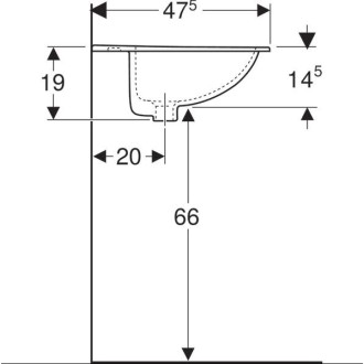 Vasque à encastrer Bastia GEBERIT - avec plage de robinetterie - 00160000000