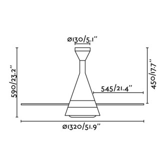 Ventilateur de plafond avec lumière blanc wind 2 ampoules