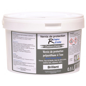 Vernis protection finition renove resine - finition brillante, satinée ou mate - idéal carrelage, évier, mélaminé, baignoire - Aspect et contenance au choix