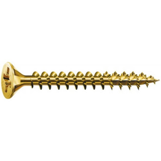 Vis à bois aggloméré tête fraisée empreinte pozidriv acier zingué bichromaté entièrement filetées yellox, ø 3 mm, longueur 35 mm