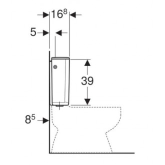 Réservoir apparent GEBERIT AP128 - Rinçage double touche, alimentation latérale - 128.317.11.5