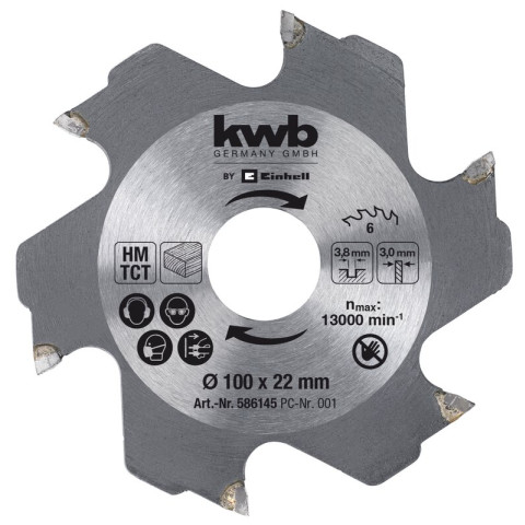 Lame pour fraiseuse à lamelle 100x22x3,8 mm 6 dents KWB - EINHELL - 49758941