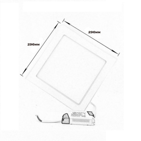 Downlight dalle led extra plate carré blanc 24w - couleur eclairage au choix