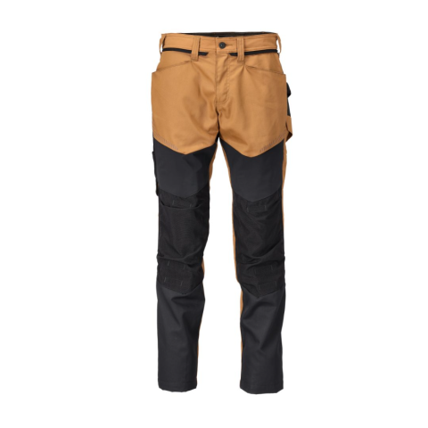 Pantalon de travail avec poches genouillères MASCOT Customized - 22479-230-37-82-Noir / Orange
